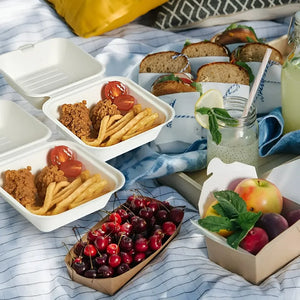 50 Contenedor De Alimentos Envases Desechables Compostables Multicolor