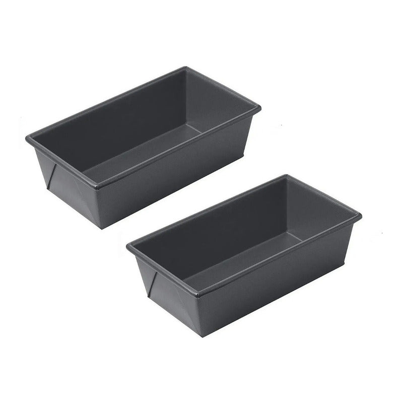 Pack X2 Molde Pan Molde Para Pan De Molde Rectangular 25cm Gris Oscuro