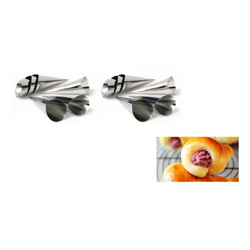 Pack X12 Cono Molde Para Cannoli Cachito Croissant Pan Danes Gris Claro
