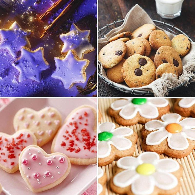 12 Moldes De Galleta Cortador Galletas Moldes Galletas Molde Gris-oscuro