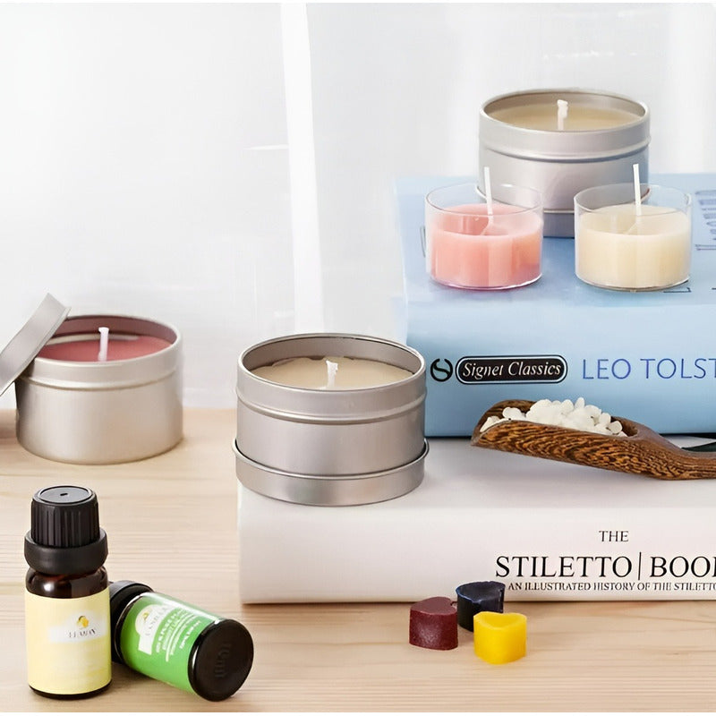 Kit Para Hacer Velas Insumos Velas Moldes Para Velas 153 Pzs - - Kit Velas / Parafina Para Velas