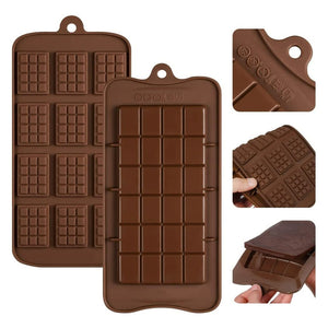 Pack X4 Moldes De Chocolate Barra + Molde Chocolate Barrita