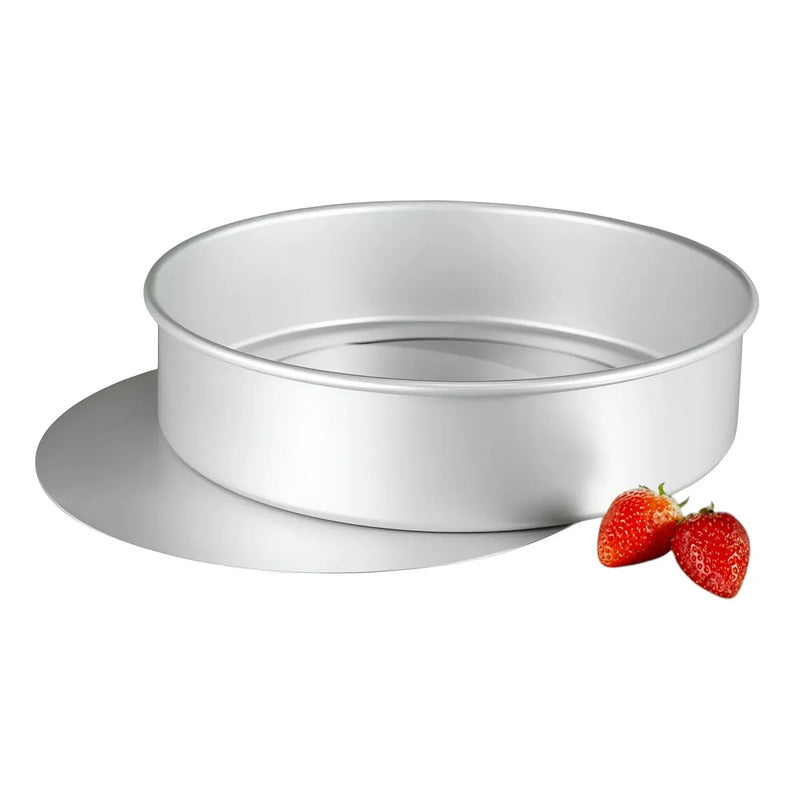 Molde De Aluminio Para Torta Molde Desmontable Molde 30x10cm Moldes Para Hornear Pasteles Redondos Para Cumpleaños... Plateado