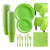 Set Cumpleaños Servilletas Vaso Plato Desechable Verde 20p/p