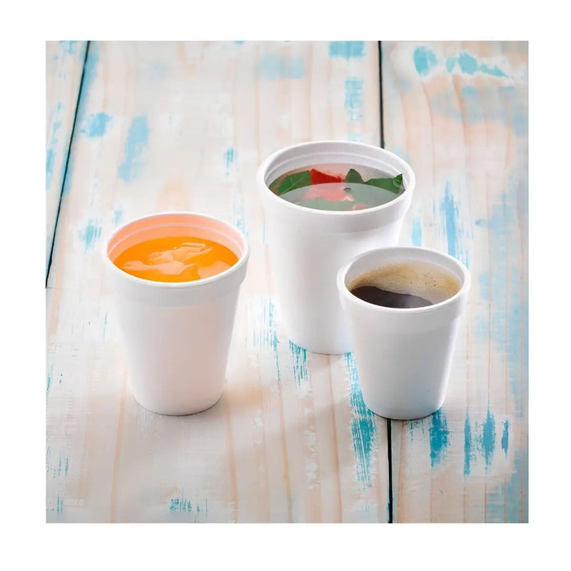 Set 25 Vasos Termicos Vasos Desechables Vaso Descartable Vasos De Plumavit Vaso Cafe Vaso Plumavit Vaso De Cafe Vaso Para Te Vaso De Te Vaso De 8oz Vaso 240ml Pasteleriuscl Blanco