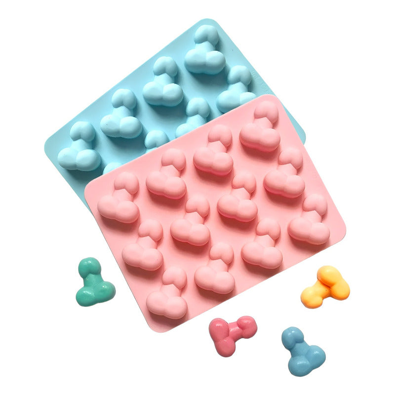 Pack X2 Moldes Chocolate Mini Pene Molde Silicona Resina 12c Multicolor / Molde Hielo Mini Pene 12cav
