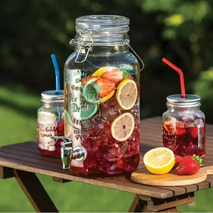 Dispensador De Bebidas Jarro De Vidrio Para Jugos Jarra 3.8l Color Transparente