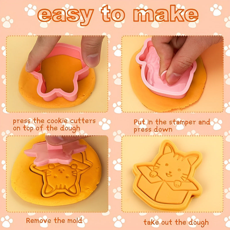 Molde Galletas Cortador De Galletas Moldes De Galleta Gatos Rosa