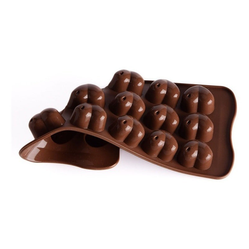 2 Moldes Para Chocolates Moldes Chocolates Corazon Silicona Marrón