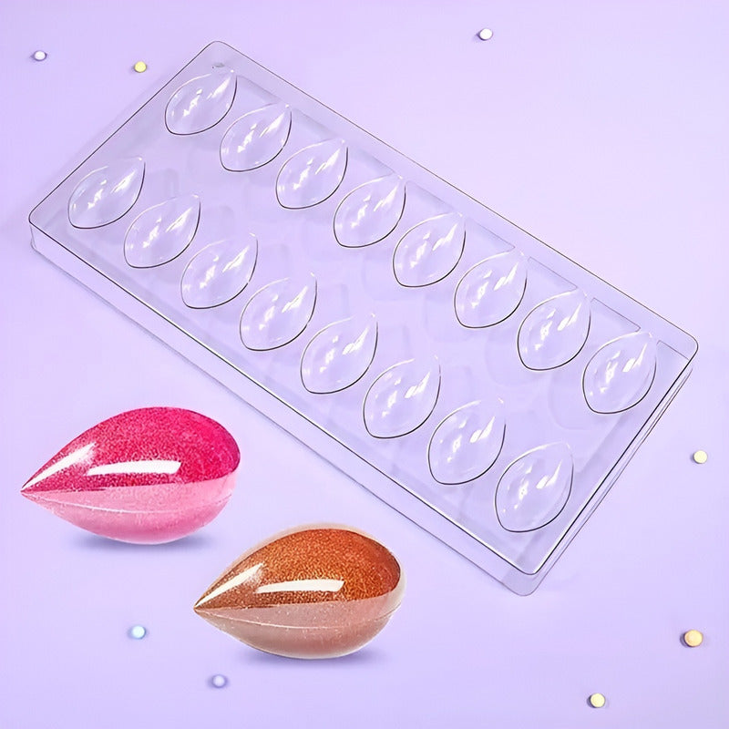 Set X2 Moldes Para Bombones Molde Para Chocolate Ovalados Transparente / Molde Ovalado 16cavid