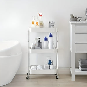 Carro De Almacenamiento Con Ruedas Carrito Multiusos 3niv Blanco