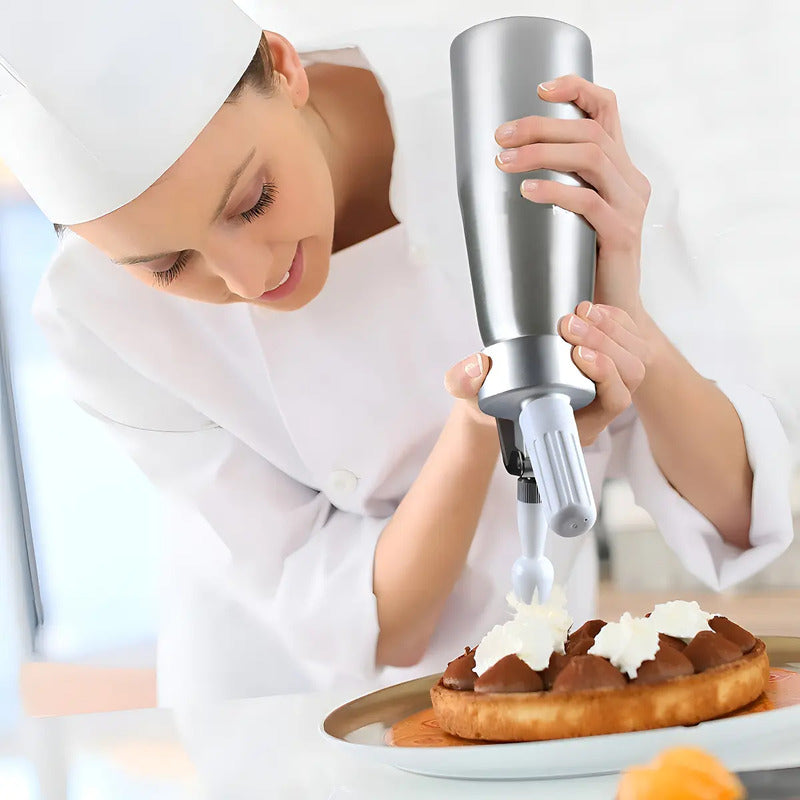 Sifon De Crema Batida Sifon Crema Chantilly Sifon Cocina Crema Para Decoración Pulverizador De Crema Para Postres Batidor De Crema Sifón Espuma Crema Chantilly Sifon Dispensador Pasteleriuscl