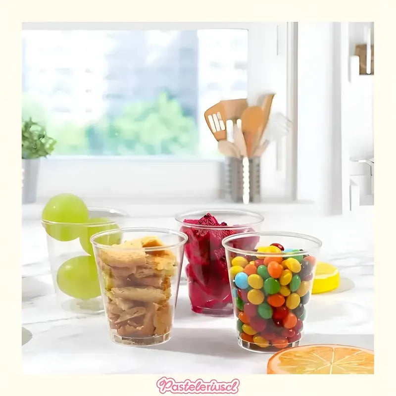 25 Vasos Acrilicos Postres Vasos Plasticos Vasos Postre 3oz/50ml Vasos De Chupito Pequeños Ideales Para Fiestas Vaso De Plástico Multiusos Mini Vasos De Plástico Transparente Para Postre Pasteleriuscl