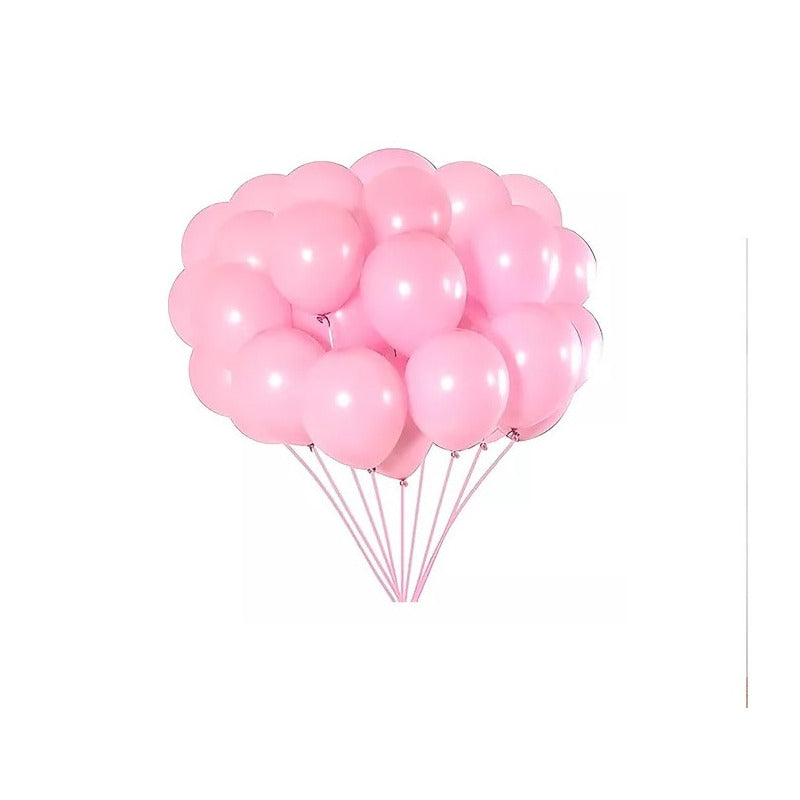 Pack 50 Set De Cumpleaño Globo Cumpleaños Globos Metalizados Rosa
