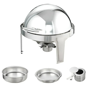 Chafing Dish Chafer Bufetera Buffet Vapor Chafer Redondo 5l Plateado