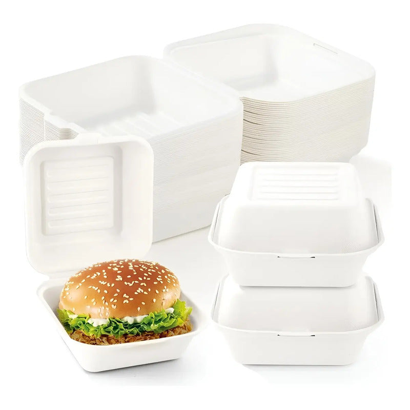 50 Contenedor De Alimentos Envases Desechables Compostables Contenedor Alimentos Envases Biodegradables Contenedor De Comida Desechables Envases Comida Bandejas Desechables Comida Pasteleriuscl