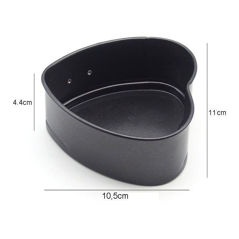 Pack X4 Moldes Torta Corazon Moldes De Queque Molde Pequeño Gris