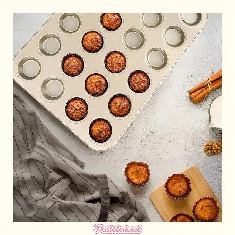 Moldes 24 Cupcakes Molde Mini Muffins Moldes Reposteria Bandeja Para Magdalenas Utensilio De Repostería Para Cupcakes... Dorado