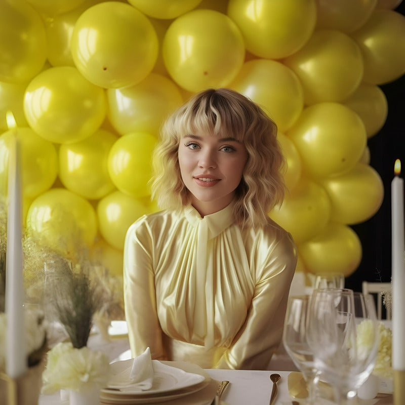 Set X50 Globos Cotillon Fiesta Globos De Cumpleaños 25cm Amarillo Globos De Cumpleaños