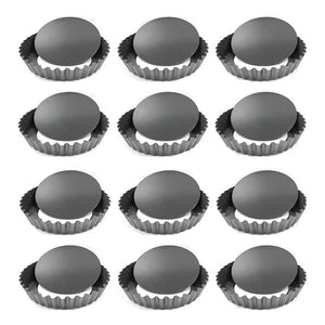 Pack 12 Moldes Tartaleta Desmontable Tarta Individual 10,5cm Color Gris