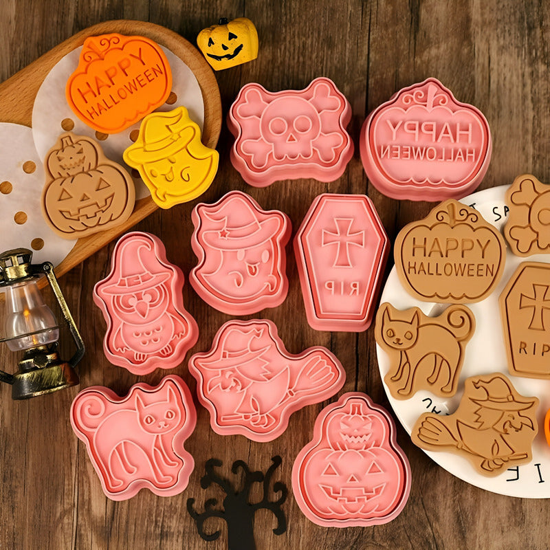 Pack X8 Molde Galleta Cortadores De Galletas De Halloween