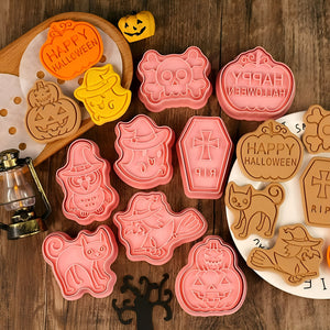 Pack X8 Molde Galleta Cortadores De Galletas De Halloween