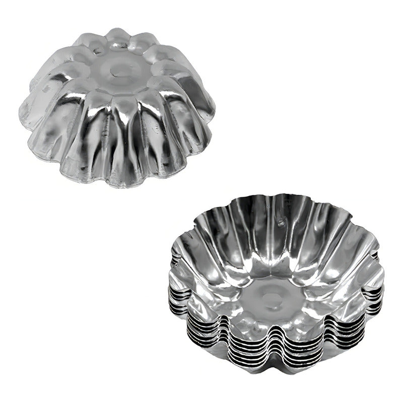 Pack X6 Molde Mini Tartaleta Moldes Tarta De Coctel Individual Flor 5.5 Color Gris Pastelería Cl