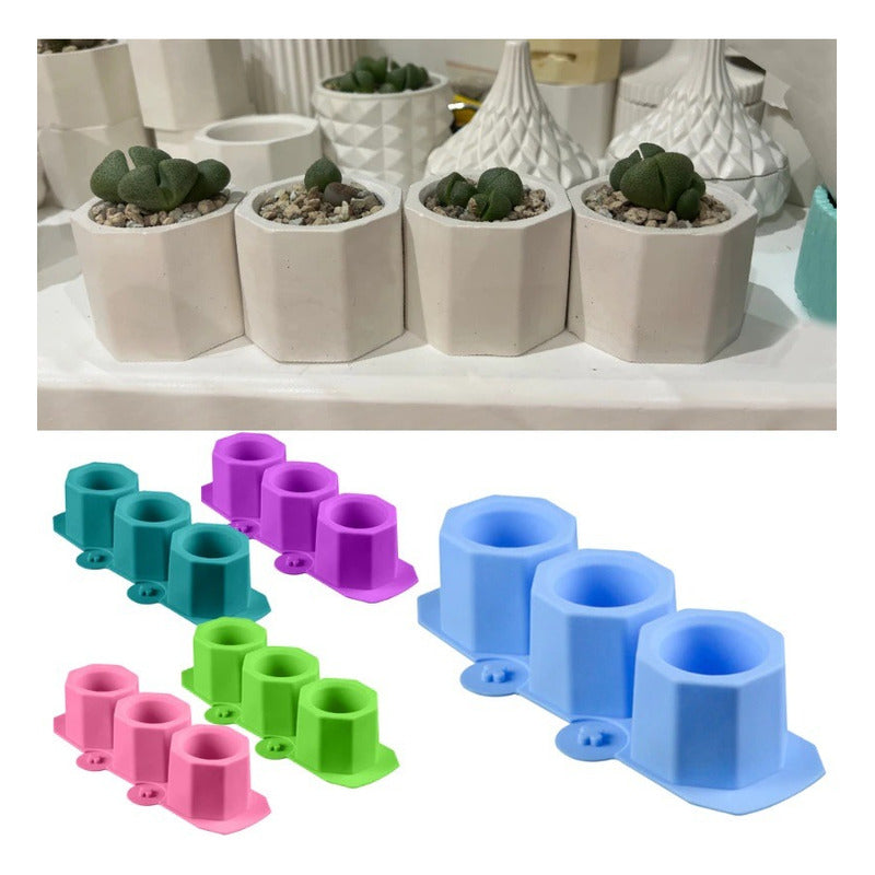 X2 Moldes De Silicona Maceta Molde Para Yeso Molde Para Vela Azul