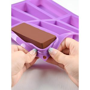 4 Moldes Para Chocolate Molde Silicona Reposteria Barra 8cav Multicolor