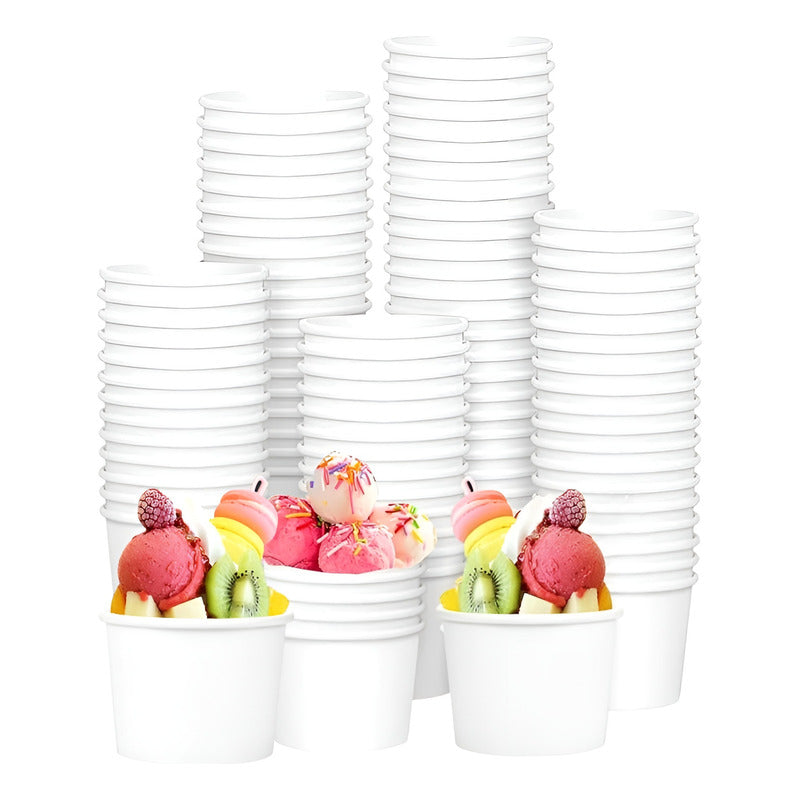 100 Vasos Polipapel Pote Helado Vaso Helado Desechables 12oz