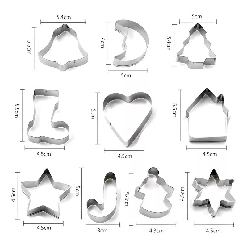 10 Cortadores De Galletas Navidad Cortador Galletas Navidad Gris