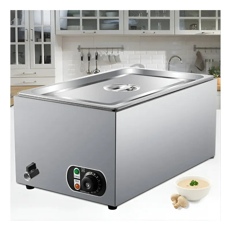 Chafer Bufetera Baño Maria Electrico Chafing Buffet Vapor 6l Gris