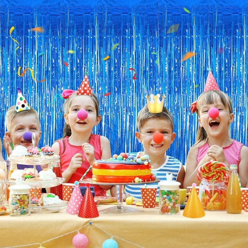 X2 Cortinas Guirnalda Cumpleaños Guirnalda Azul Oscuro 2m Cortina Azul Oscuro