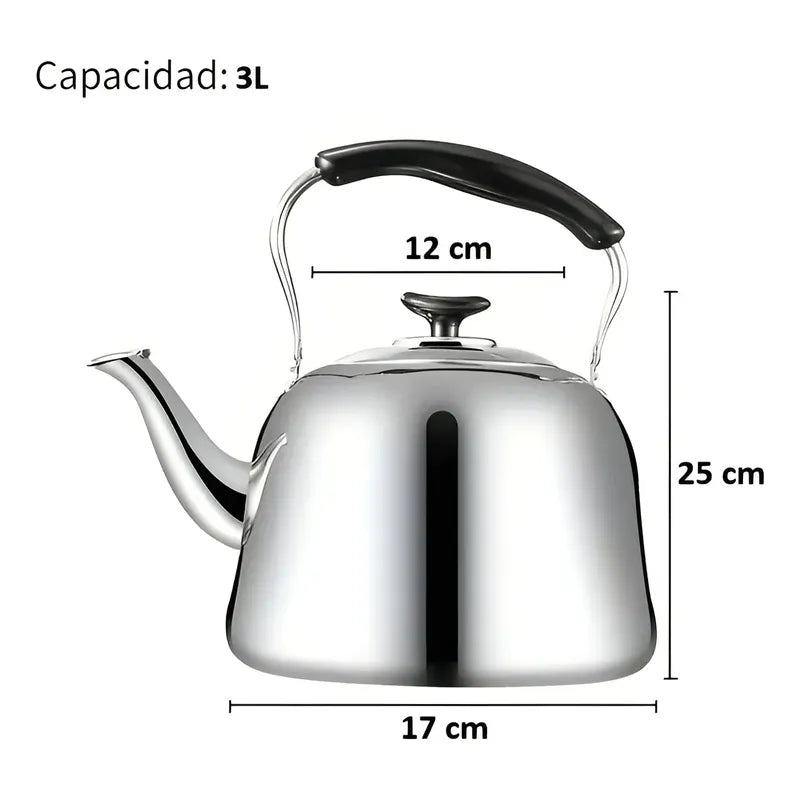 Tetera De Te Tetera De Agua Teteras Filtro Te Infusor 3.0 L Plateado