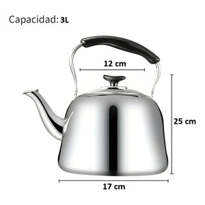 Tetera De Te Tetera De Agua Teteras Filtro Te Infusor 3.0 L Plateado