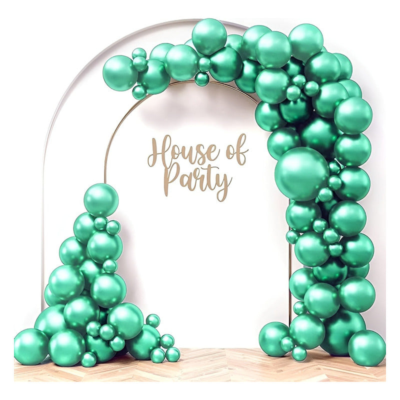 25 Set De Cumpleaños Globos Cromados Globos Cumpleaños 25cm Verde Oscuro Redondo