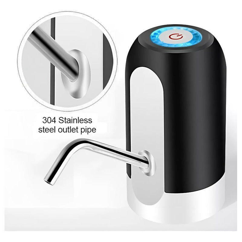 Bomba Dispensador Usb Agua Electrónico Recargable Botellón Negro