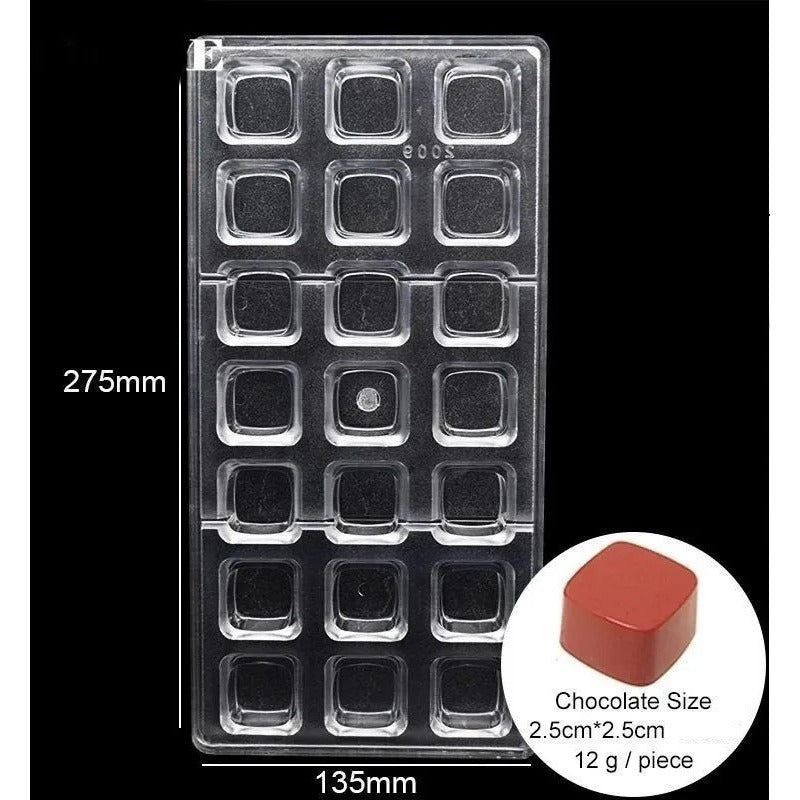 Pack X2 Moldes Chocolate Moldes De Chocolate Cuadrado Gris