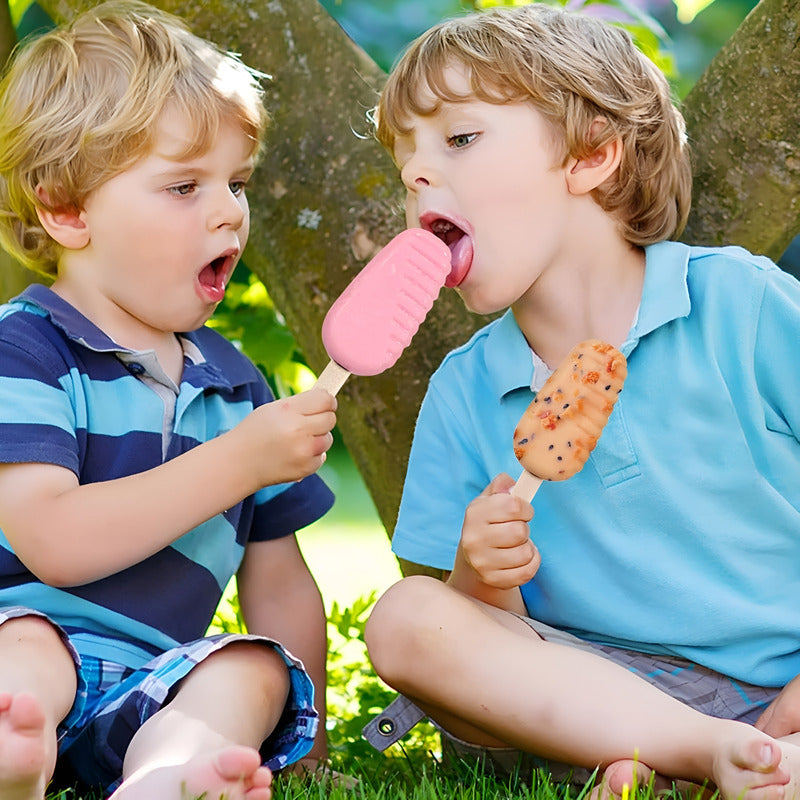 X2 Moldes De Silicona Para Helados Molde Helado Paletas 8cav Blanco.