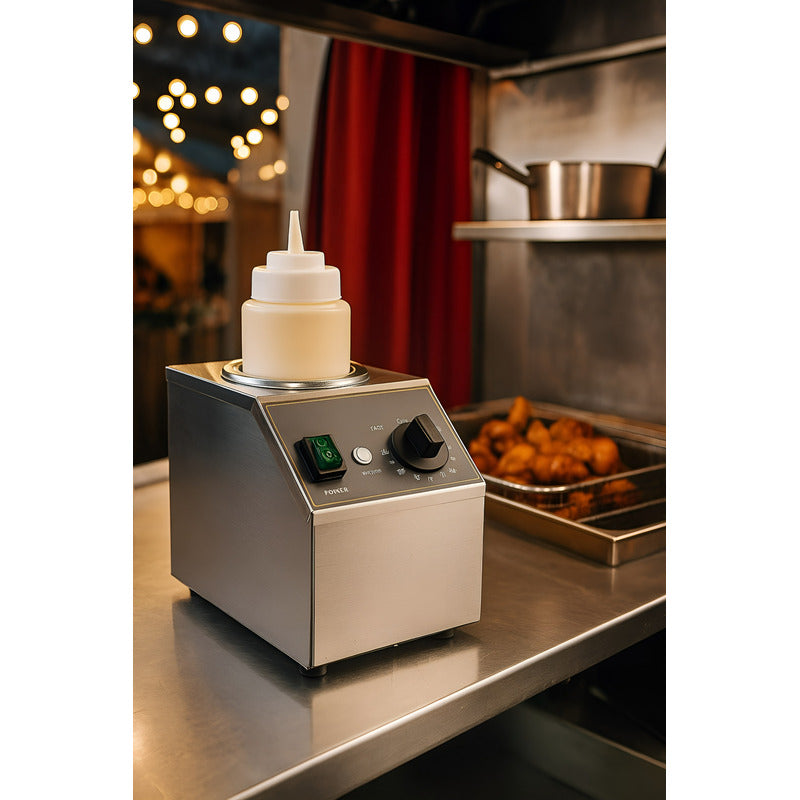 Botella Dispensador Calentador De Botellas De Salsas 22oz Plateado