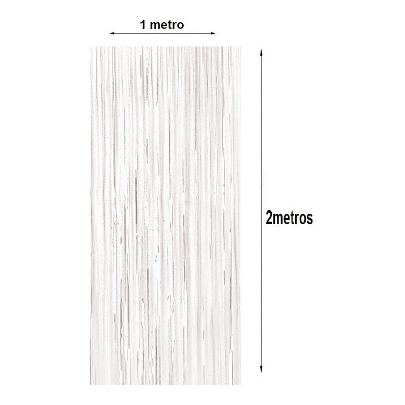 2 Cortinas Cumpleaños Guirnalda Cumpleaños Cortina Blanco 2m Blanco Rectangular
