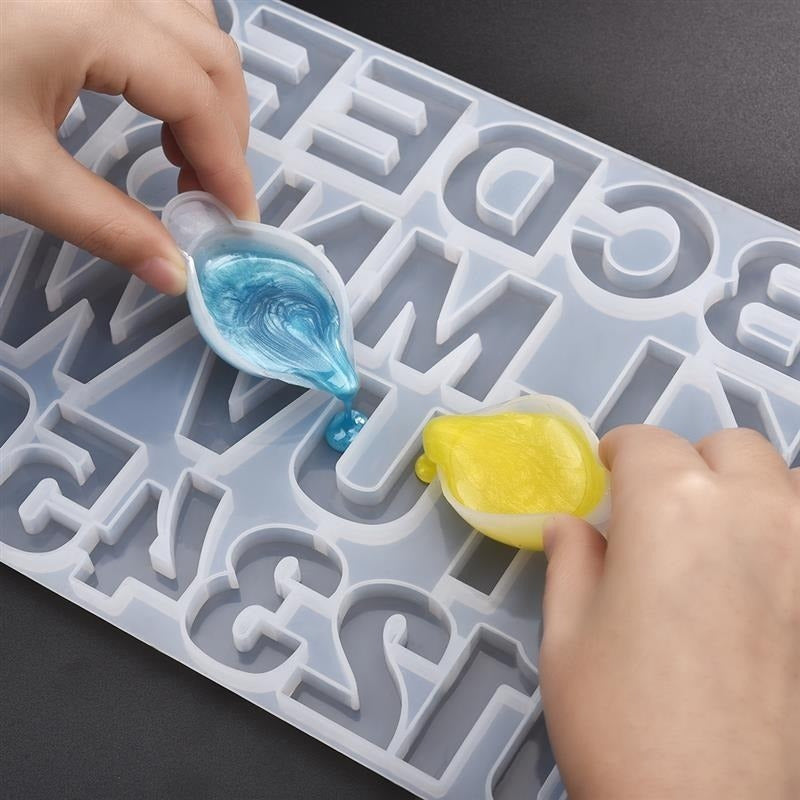 X6 Molde De Silicona Letras Moldes Silicona Resina 36cavid Blanco