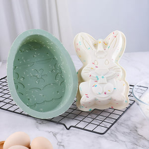 Packx2 Molde Conejo De Pascua Molde Huevo De Pascua Silicona