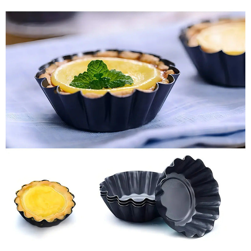Pack 12 Molde Mini Tartaleta Tarta Moldes Para Reposteria Mini Moldes Para Hornear Moldes Para Quiche Estriados Para... Gris Oscuro
