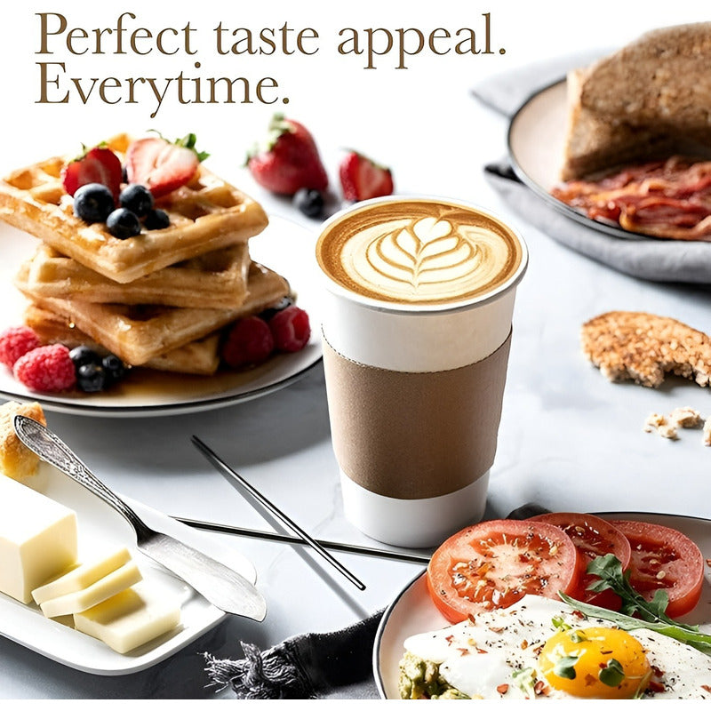 Vaso Cafe Polipapel Vaso Kraft Vaso C/tapa+manga 12oz 200und Blanco / Vaso 12oz