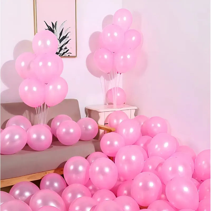 Pack 50 Set De Cumpleaños Globos Cumpleaños Globo Metalizado Globos Metalizados Cotillon Fiestas Accesorios Para Fiesta... Rosa
