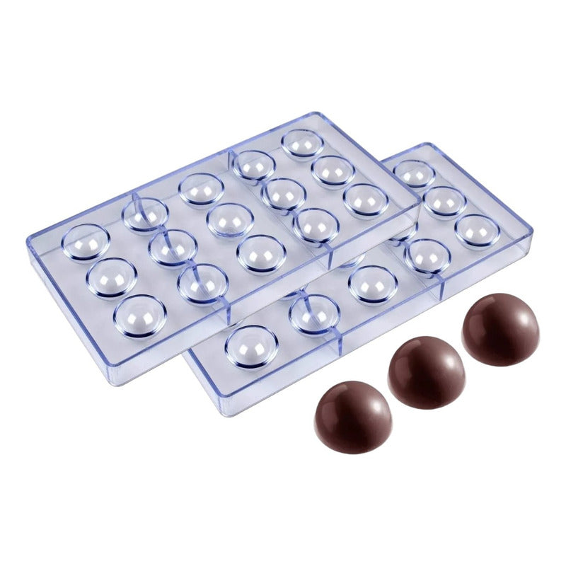 Pack X2 Moldes Chocolate Moldes De Chocolate 15circulo Gris