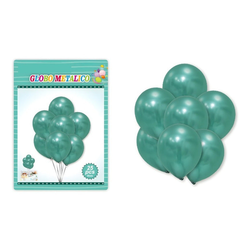 25 Set De Cumpleaños Globos Cumpleaños Globo Metalizado 0015 Verde Metalico 0015