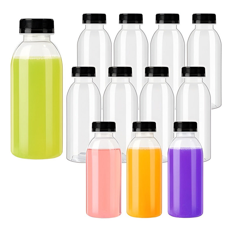 X12 Botellas Con Tapa Botellas Plasticas Transparentes 500ml Transparente