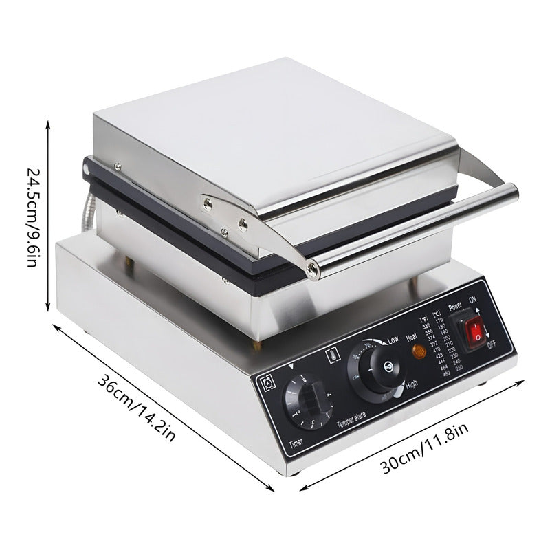 Wafflera Maquina De Waffles Waflera Industrial Wafleras 4cav Plateado